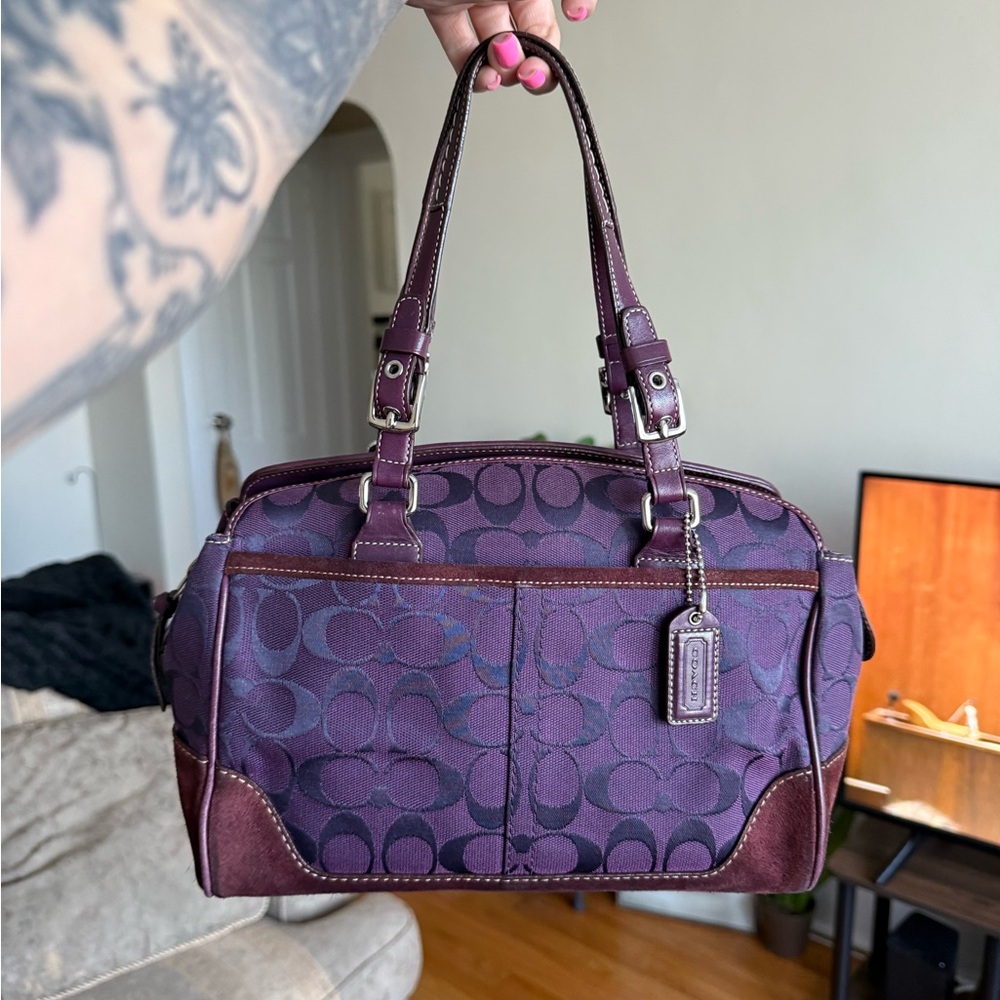 ** SOLD ** Coach Plum Signature Satchel